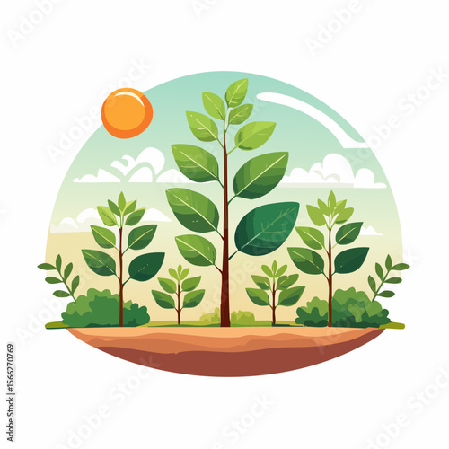 Sustainable agriculture plant cultivation isolated cartoon