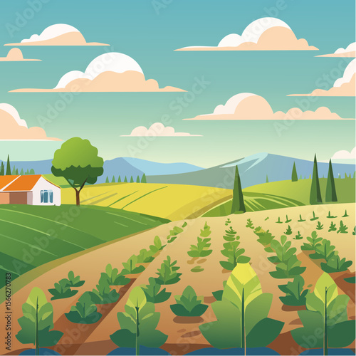 Sustainable agriculture plant cultivation isolated cartoon
