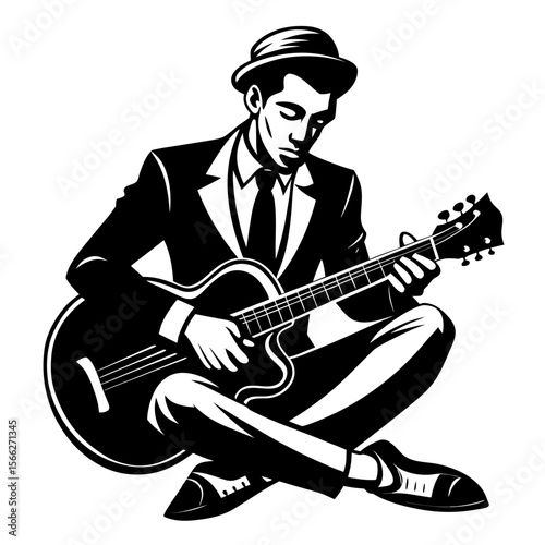 rock musician with guitar