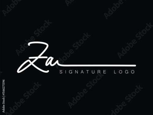 ZA Handwritten initial letter, ZA simple signature vector ZA logo , ZA beauty logo , ZA photography letter logo design.