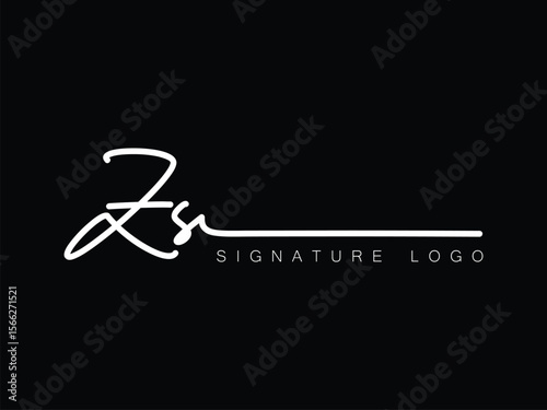 ZS Handwritten initial letter, ZS simple signature vector ZS logo , ZS beauty logo , ZS photography letter logo design.