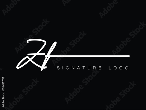 ZF Handwritten initial letter, ZF simple signature vector ZF logo , ZF beauty logo , ZF photography letter logo design.