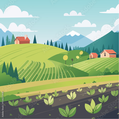 Sustainable agriculture plant cultivation isolated cartoon