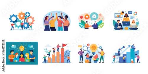 Diverse Business Teams Collaborating on Projects for Success