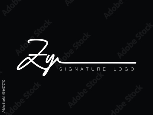 ZY Handwritten initial letter, ZY simple signature vector ZY logo , ZY beauty logo , ZY photography letter logo design.