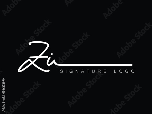ZI Handwritten initial letter, ZI simple signature vector ZI logo , ZI beauty logo , ZI photography letter logo design.