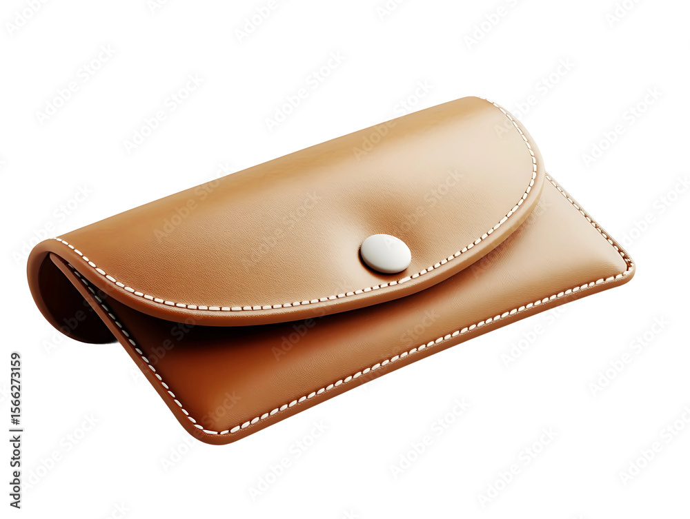 3D Of Tan Leather Wallet Case on Transparent Background 3D Of Tan Leather Wallet Case on Transparent Background