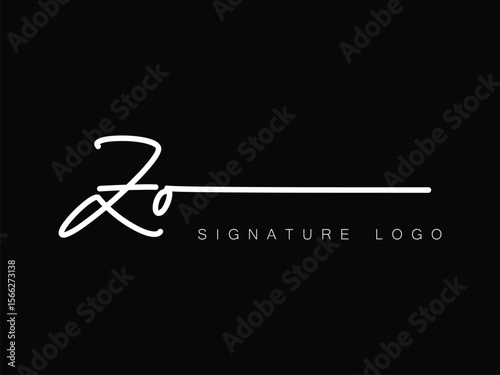 ZO Handwritten initial letter, ZO simple signature vector ZO logo , ZO beauty logo , ZO photography letter logo design.