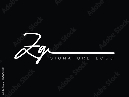 ZG Handwritten initial letter, ZG simple signature vector ZG logo , ZG beauty logo , ZG photography letter logo design.