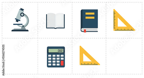 School Supplies and Scientific Equipment Illustrations Back to School Educational Resources and Study Aids for Students and Educators