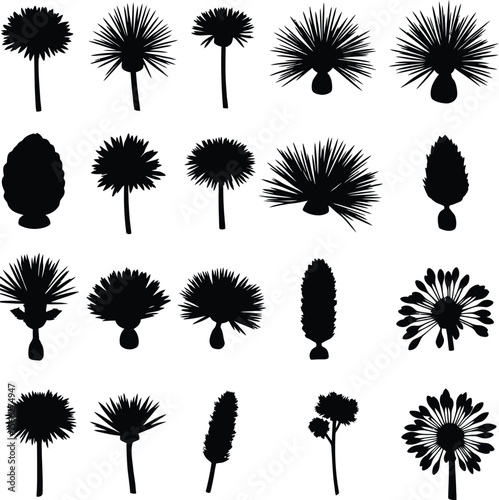 Abstract Organic Shapes Silhouettes Vector Set, Diverse Natural and Foliage-Inspired Forms, Modern Design Elements for Botanical and Decorative Concepts.