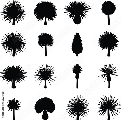 Abstract Organic Shapes Silhouettes Vector Set, Diverse Natural and Foliage-Inspired Forms, Modern Design Elements for Botanical and Decorative Concepts.