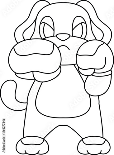 Dog Boxer Boxing gloves Boxing Animal Vector Graphic Art Illustration