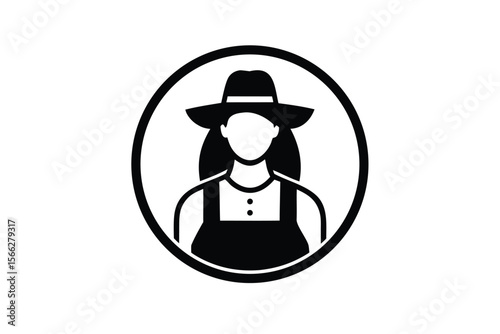 farmer woman vector icon