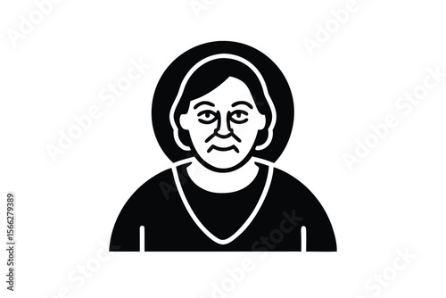 elderly woman vector icon