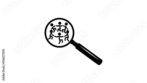 sociology symbol, black isolated silhouette