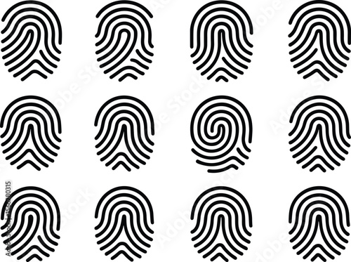 Collection of Unique Fingerprint Patterns on Transparent Background for Secure Identification and Access Control