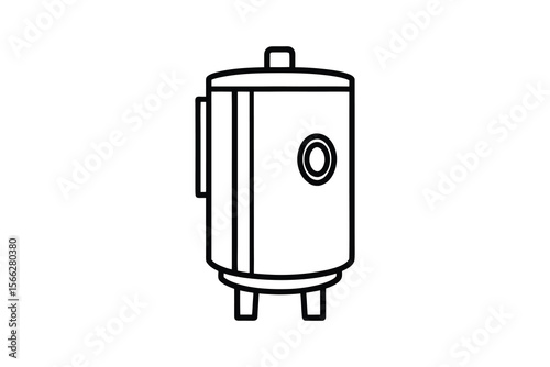 Water Heater or Boiler Outline Icon Silhouette