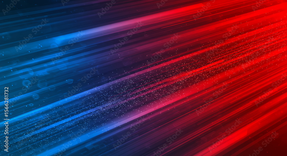 Fototapeta premium Abstract Red and Blue Digital Data Stream Background