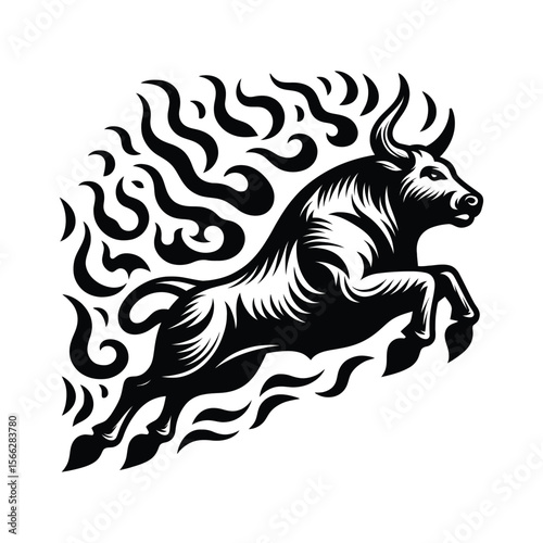 Wallpaper Mural Flaming Horse Head - Fire Spirit Animal Tattoo Vector Torontodigital.ca