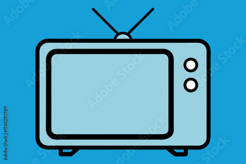 A Simple Outline Of A Basic Television Screen For A Clean And Minimalist Media Icon