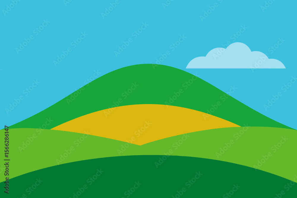Obraz premium A Basic Landscape With Basic Hill Outlines For A Very Simple And Clean Design