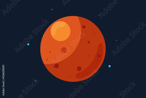 A Simple Graphic Depiction Of The Planet Mars For A Minimalist And Clean Space Icon