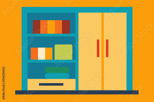 A Simple Closet Space With Basic Shelves For A Clean And Minimalist Home Storage