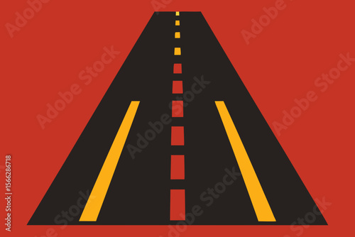 A Simple Road With Basic Lane Markings For A Fun And Simple Travel Themed Scene
