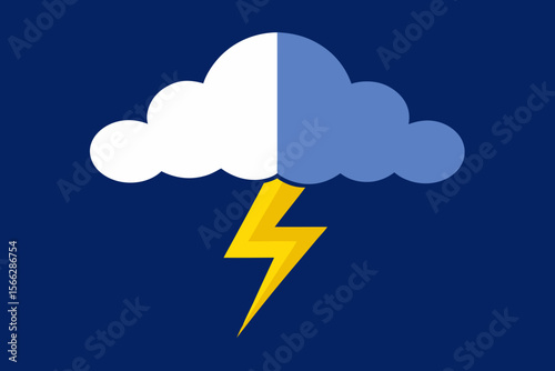 A Simple Thunderstorm Scene With Clouds And Lightning For A Fun And Stormy Vibe