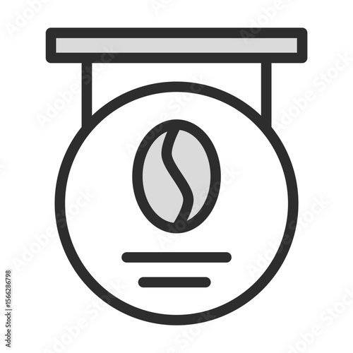 Coffee Shop Sign Icon Cafe Business Storefront Retail Barista Beverage Service