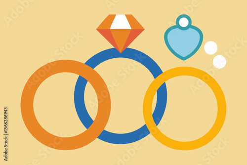 Some Basic Wedding Ring Shapes For A Simple And Clean Love Or Marriage Themed Icon
