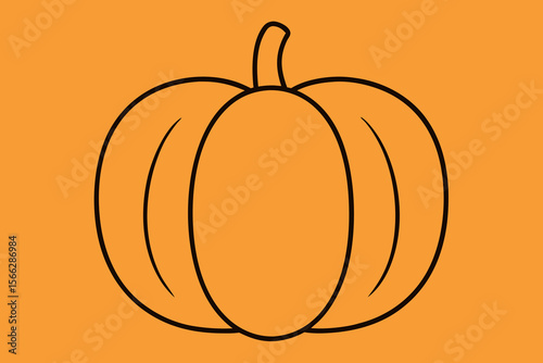 A Simple Outline Of A Pumpkin For A Clean And Minimalist Autumn Or Halloween Icon