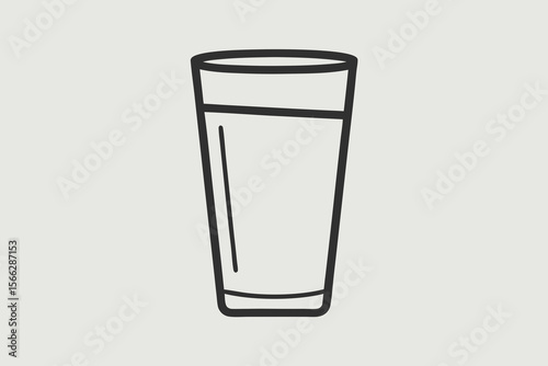 A Simple Outline Of A Glass Of Juice For A Clean And Minimalist Drink Or Health Icon