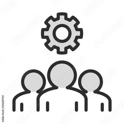 Team Management Gear Icon Business Collaboration Group Work Setting Organization