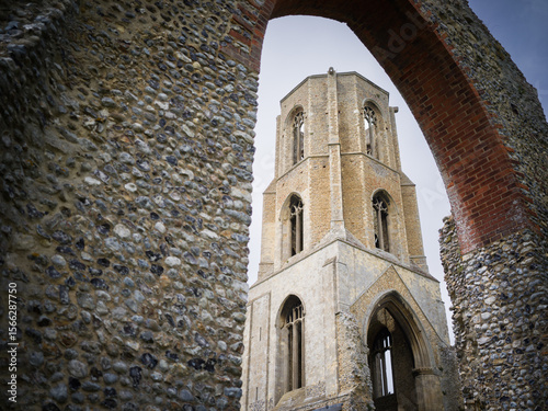 Wymondham, England, United Kingdom, 24th June 2025, tower of Wymondham Abbey