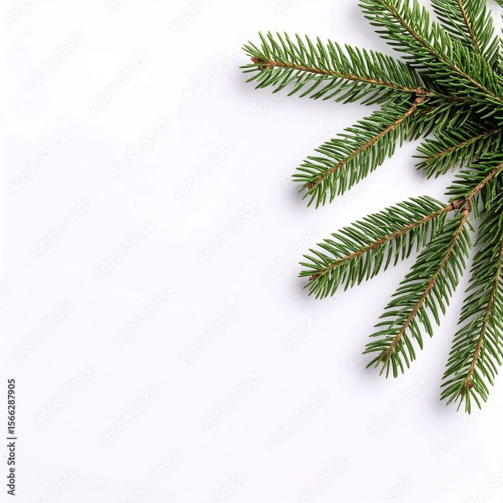 Christmas tree branches on white background holiday season evergreen Christmas tree branches on white background holiday season evergreen