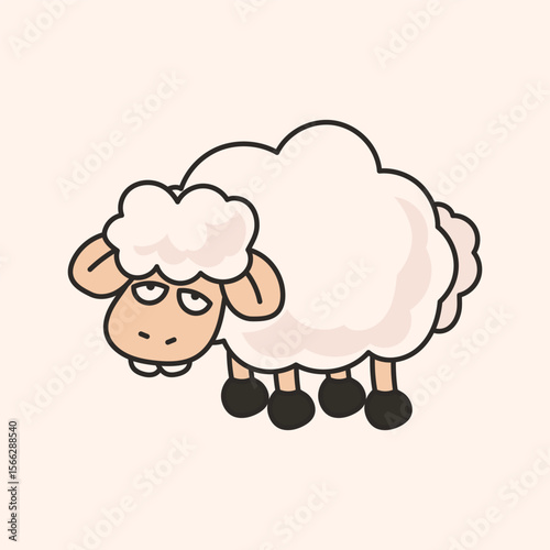 Cartoon sheep character, sheep vector illustration