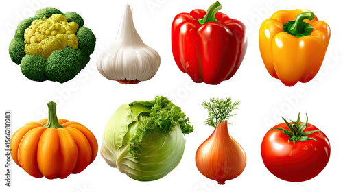 Colorful Culinary Array: An artistic assortment of fresh vegetables. A beautiful collection of fresh and appetizing vegetables with bright, inviting colors, perfect for any culinary endeavor. 