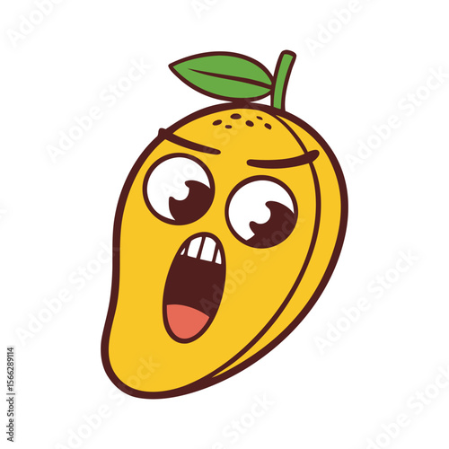 Mango With Funny Cartoon Face