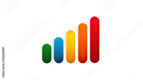 Digital Signal Spectrum: A vibrant, stylized graphic of rising signal bars in a spectrum of colors, representing data connectivity and technological growth.