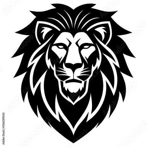 Lion head logo vector illustration.
