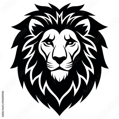 Lion head logo vector illustration.
