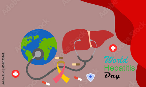 World Hepatitis Da Pink Background