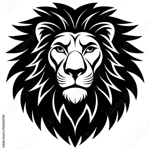 Lion head logo vector illustration.
