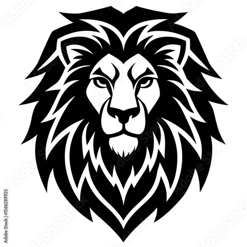 Lion head logo vector illustration.

