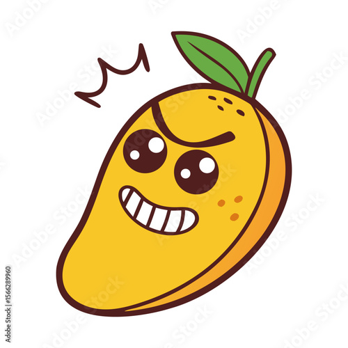 Mango With Funny Cartoon Face