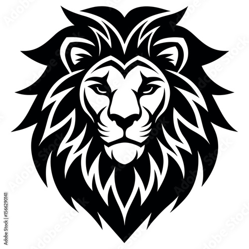Lion head logo vector illustration.
