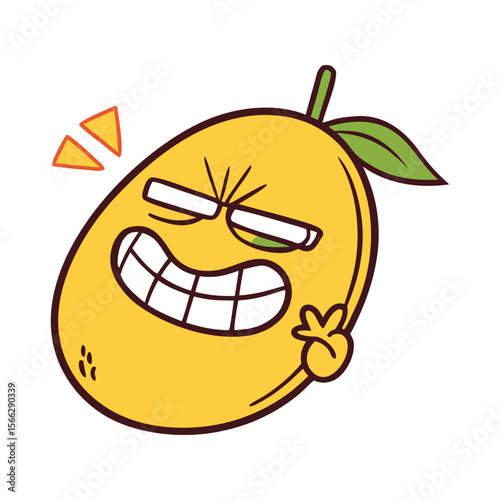 Mango With Funny Cartoon Face