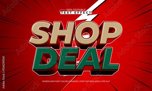 shop deal editable text effect with a sale and offer text style